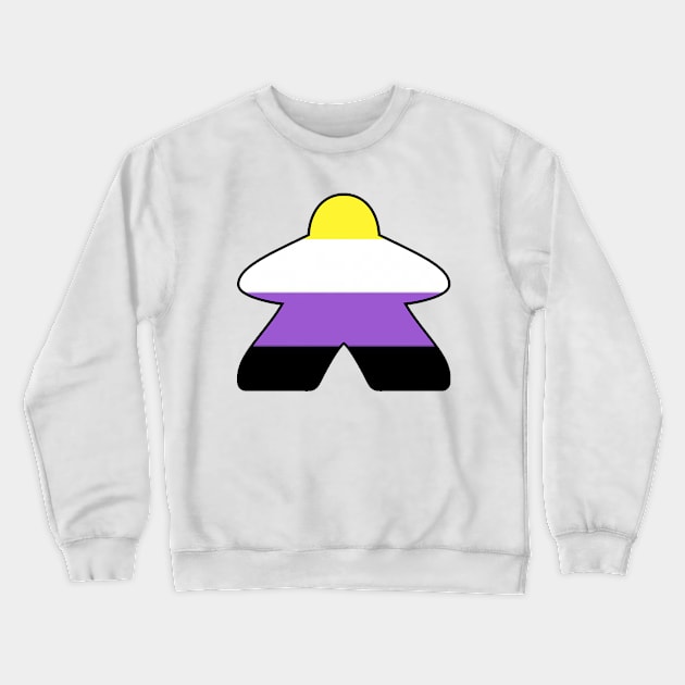 Nonbinary Meeple Crewneck Sweatshirt by Button Witch